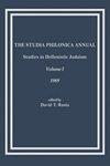 The Studia Philonica Annual: Studies In Hellenistic Judaism, Volume I, 1989